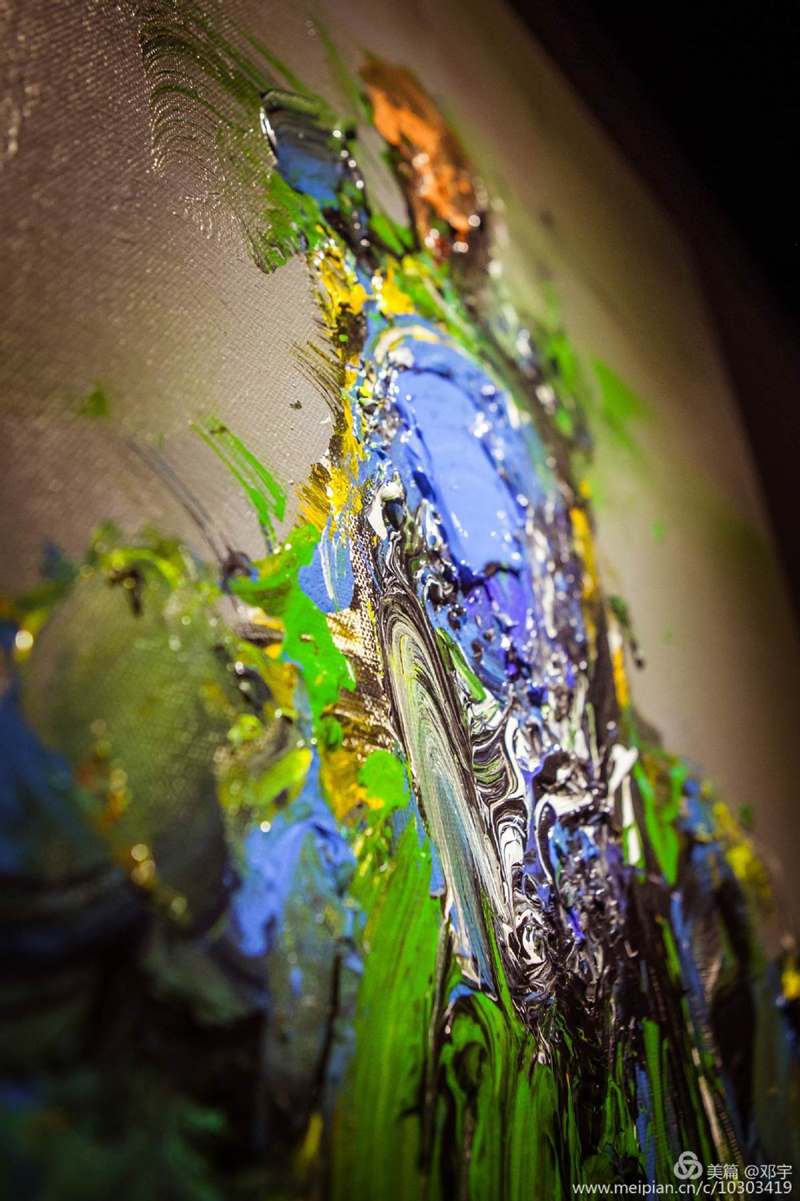 Obra del artista Deng Yu, pintada con la técnica del pincel “cepillo de bambú”. [Foto: proporcionada a China Daily]